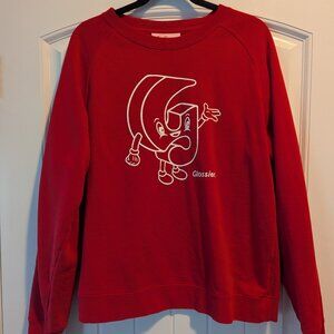 Glossier Red Holiday Crew Neck Sweatshirt